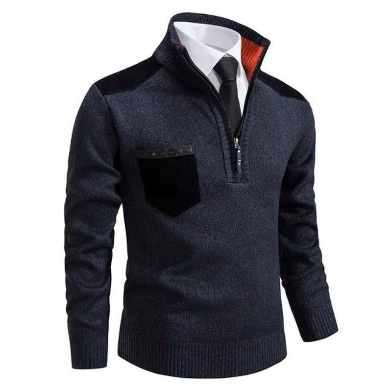 Maglione Mezza Zip da Uomo Collo Alto — foto 6