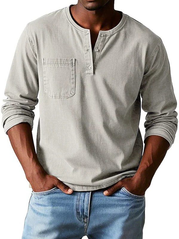 Henley da Uomo Maniche Lunghe con Taschino — foto 6