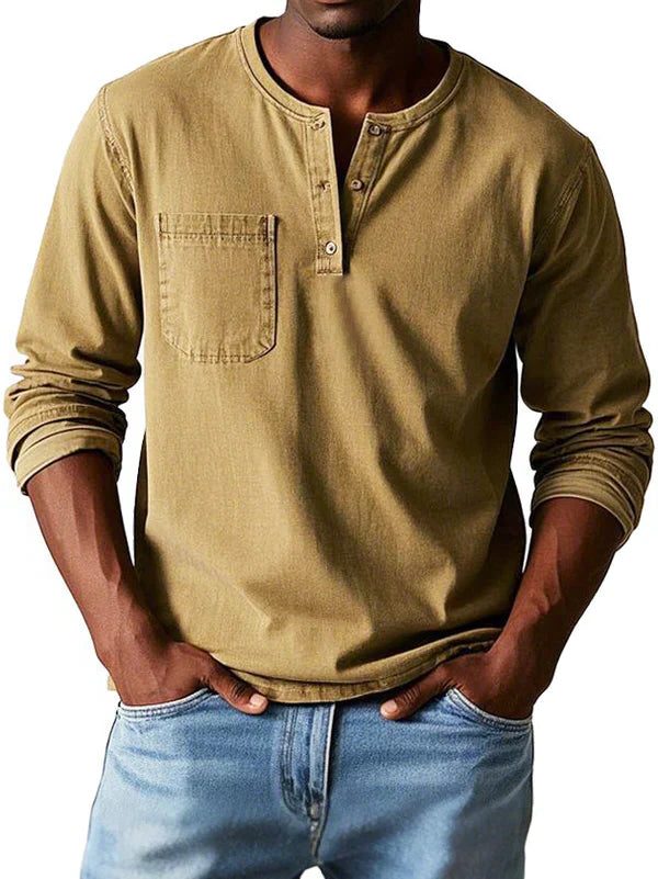 Henley da Uomo Maniche Lunghe con Taschino — foto 7