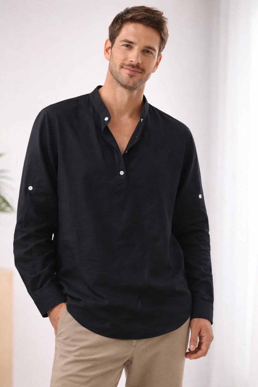 Henley da Uomo a Maniche Lunghe Comoda — foto 4