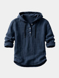 Henley da Uomo con Cappuccio Rilassata