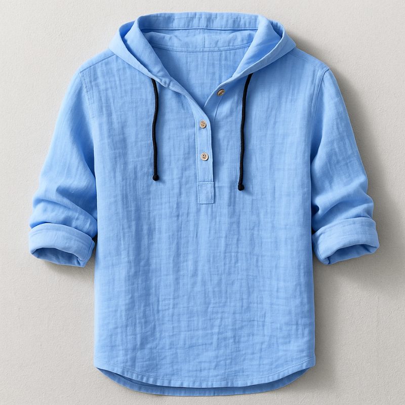 Henley da Uomo con Cappuccio Rilassata — foto 2