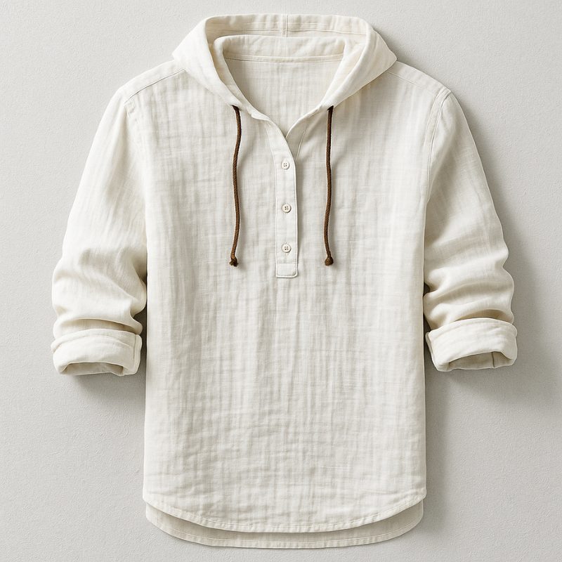 Henley da Uomo con Cappuccio Rilassata — foto 5