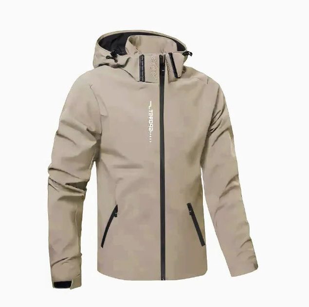 Giacca a Vento da Uomo con Cappuccio e Zip — foto 4