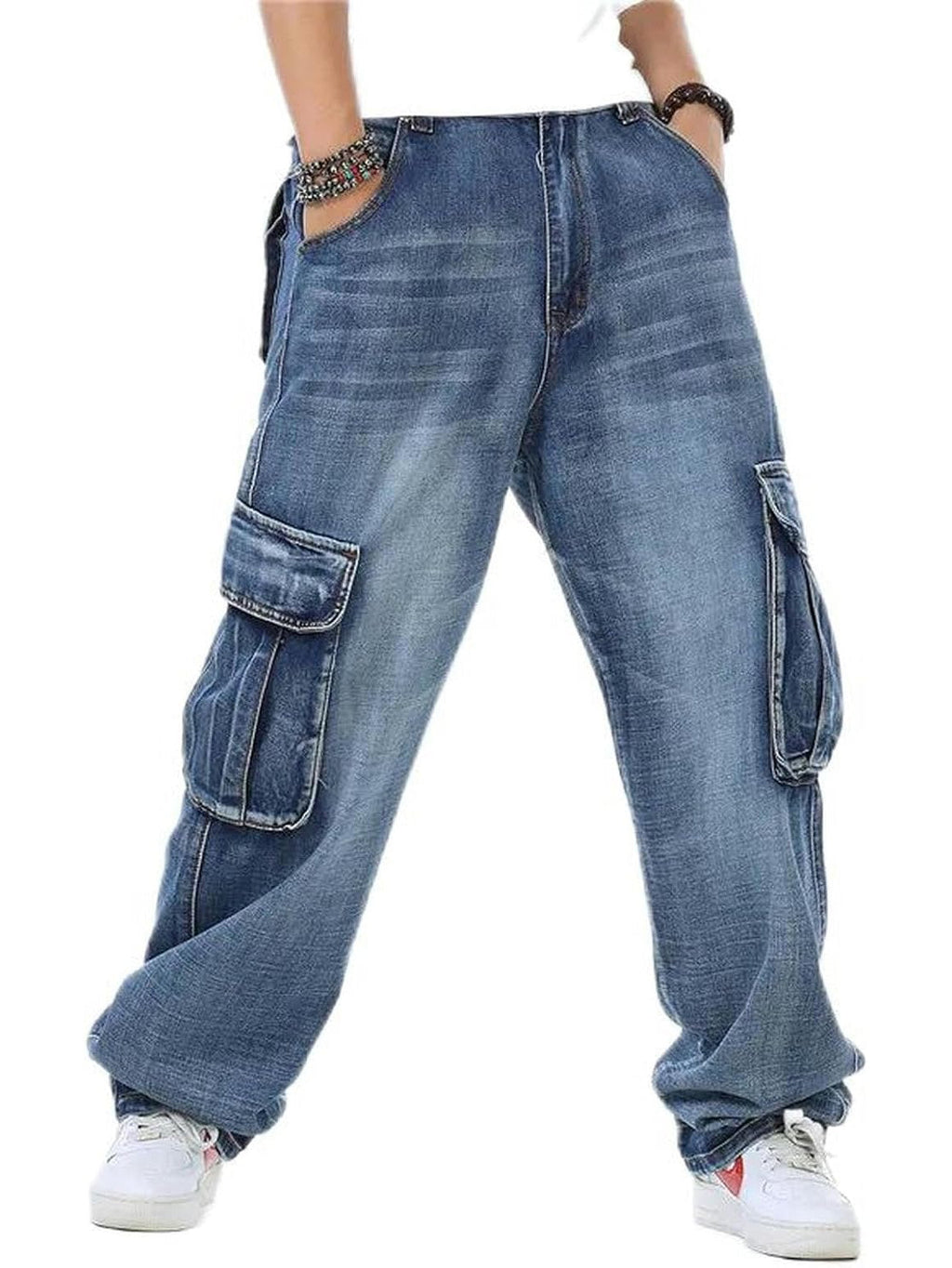 Jeans Cargo Larghi da Uomo Lavaggio Vintage — foto 2