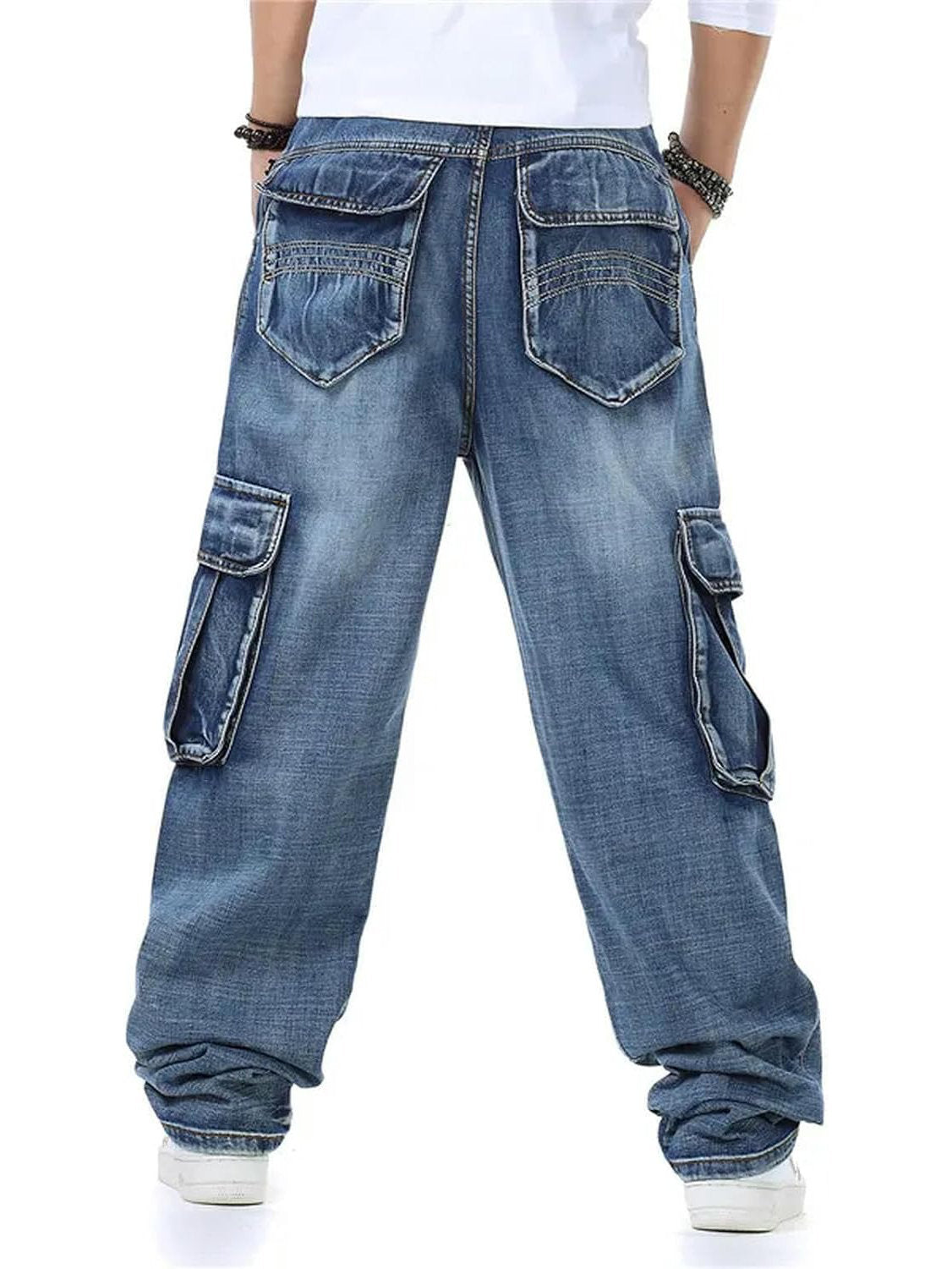 Jeans Cargo Larghi da Uomo Lavaggio Vintage — foto 3
