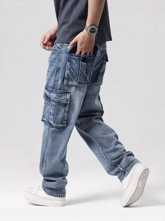 Jeans Cargo da Uomo Gamba Larga Multitasca — foto 2