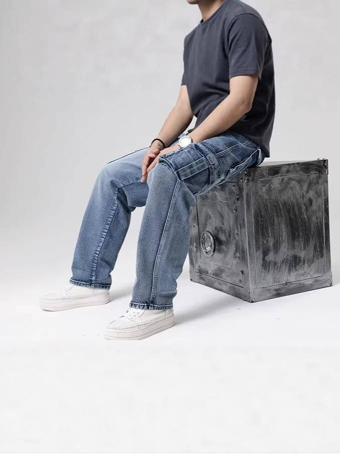 Jeans Cargo da Uomo Gamba Larga Multitasca — foto 3