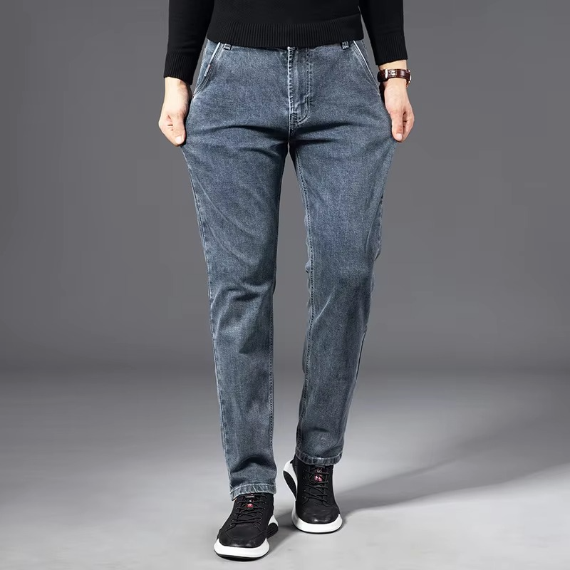 Jeans Dritti da Uomo in Denim Elasticizzato