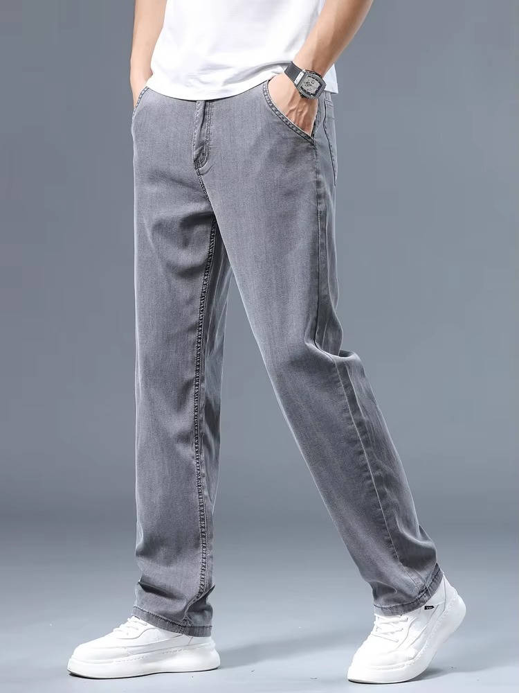 Jeans Grigi da Uomo in Lyocell Traspirante — foto 2