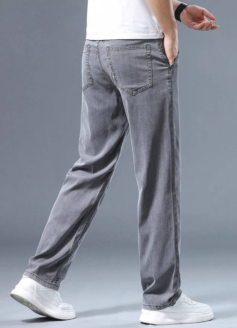 Jeans Grigi da Uomo in Lyocell Traspirante — foto 5