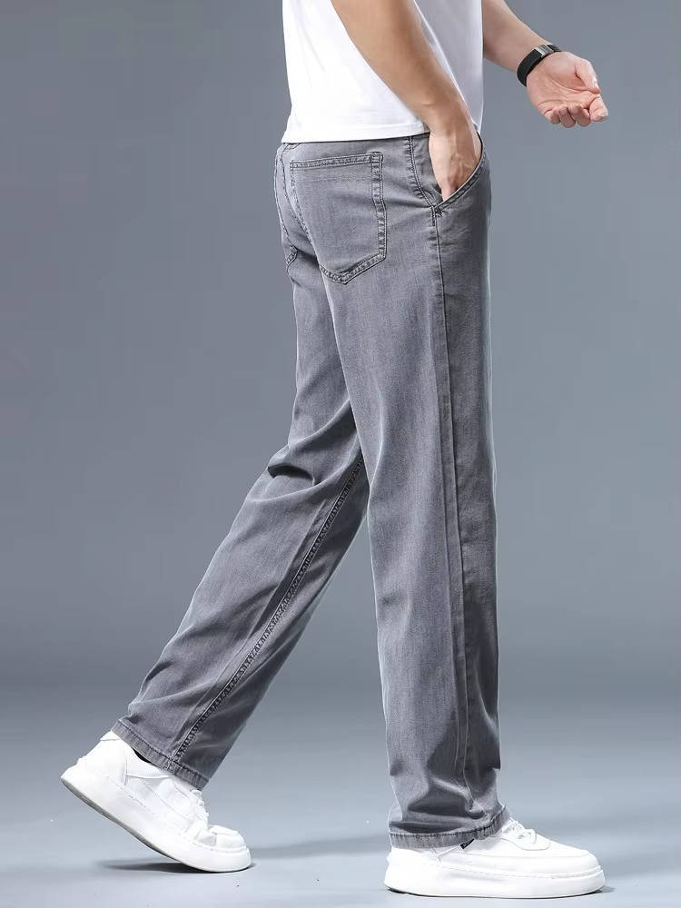 Jeans Grigi da Uomo in Lyocell Traspirante — foto 6