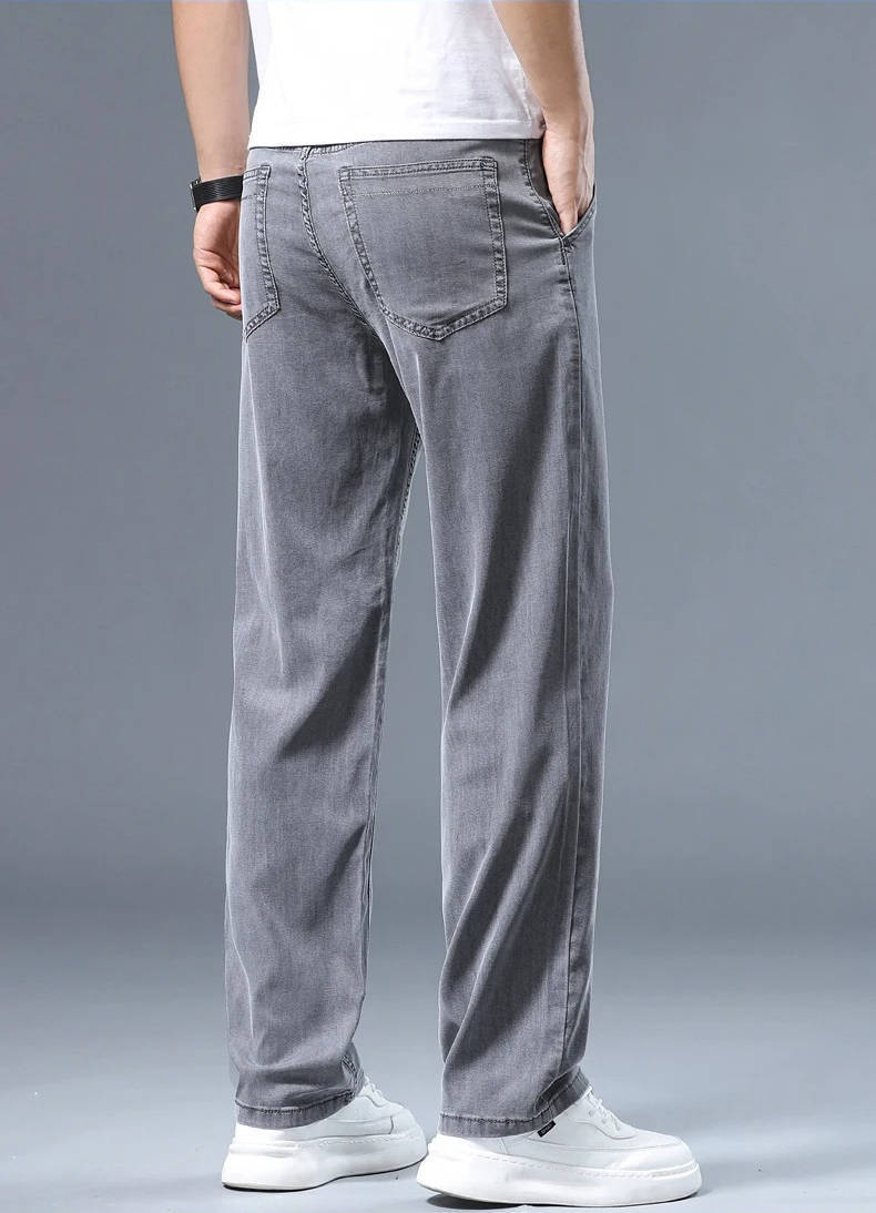 Jeans Grigi da Uomo in Lyocell Traspirante — foto 7