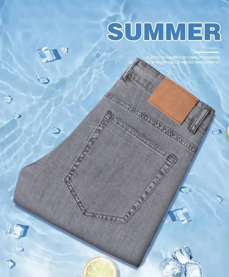 Jeans Grigi da Uomo in Lyocell Traspirante — foto 8