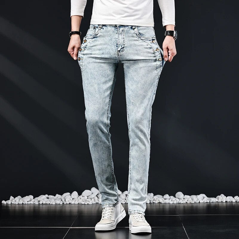 Jeans Slim Fit da Uomo in Denim Elasticizzato — foto 7