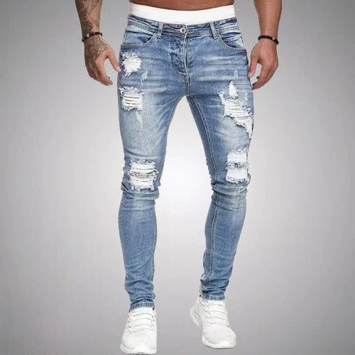 Jeans Slim Fit da Uomo con Strappi — foto 2