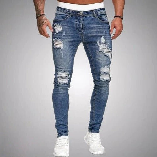 Jeans Slim Fit da Uomo con Strappi — foto 3