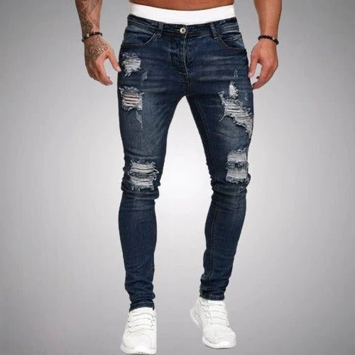 Jeans Slim Fit da Uomo con Strappi — foto 4