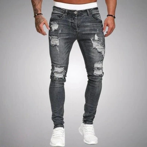 Jeans Slim Fit da Uomo con Strappi — foto 5