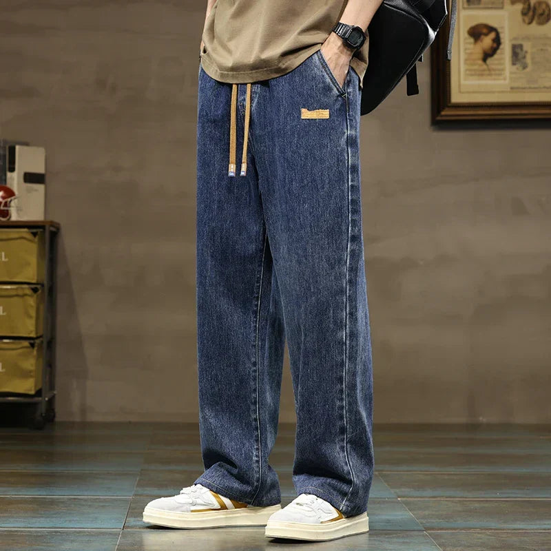 Jeans Wide Leg da Uomo con Coulisse Elastica