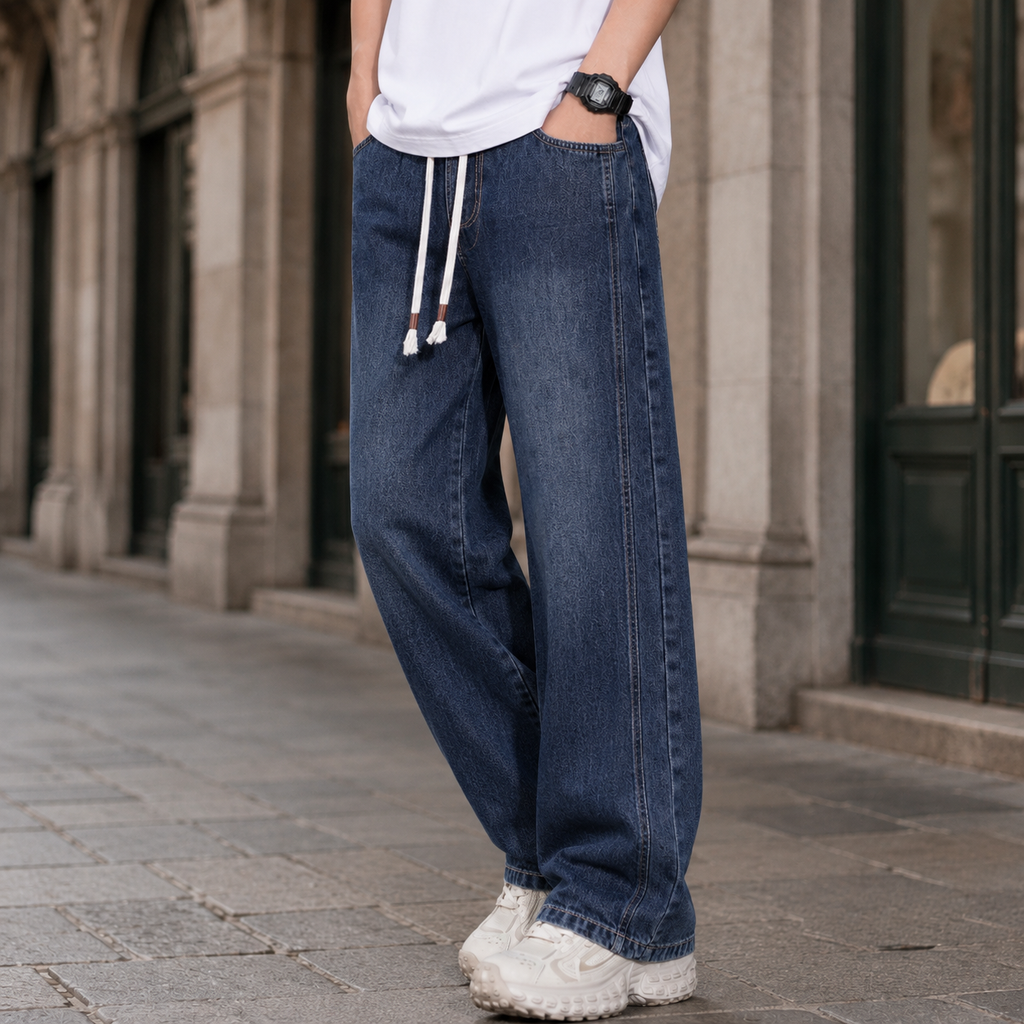 Jeans Wide Leg da Uomo Lavaggio Delavé — foto 9