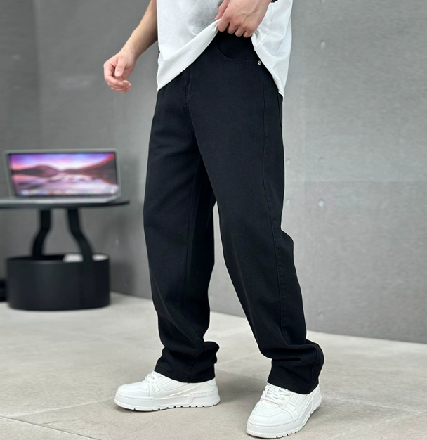 Jeans Wide Leg da Uomo a Vita Alta — foto 3