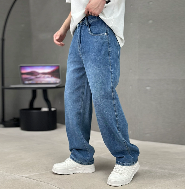 Jeans Wide Leg da Uomo a Vita Alta — foto 4