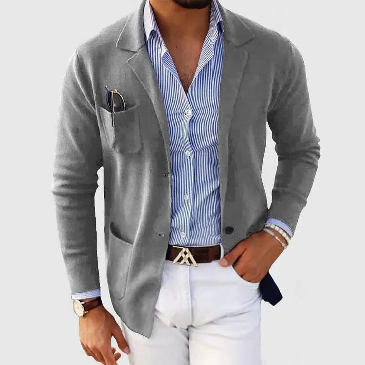 Blazer in Maglia da Uomo con Revers Classico — foto 4