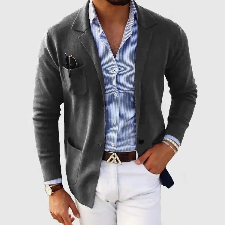 Blazer in Maglia da Uomo con Revers Classico — foto 6