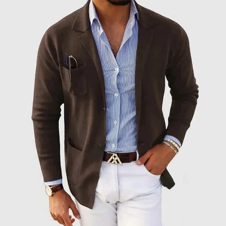 Blazer in Maglia da Uomo con Revers Classico — foto 8