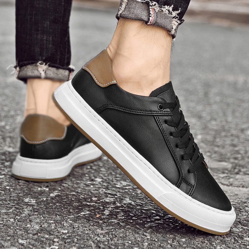 Sneakers in Pelle da Uomo con Suola Bianca — foto 3