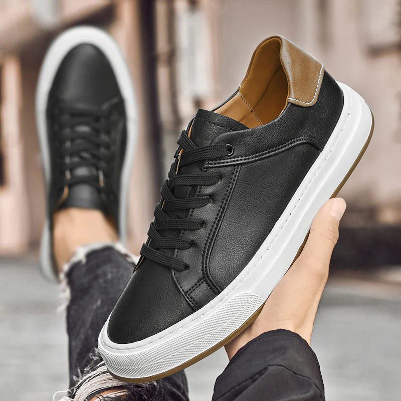 Sneakers in Pelle da Uomo con Suola Bianca — foto 8