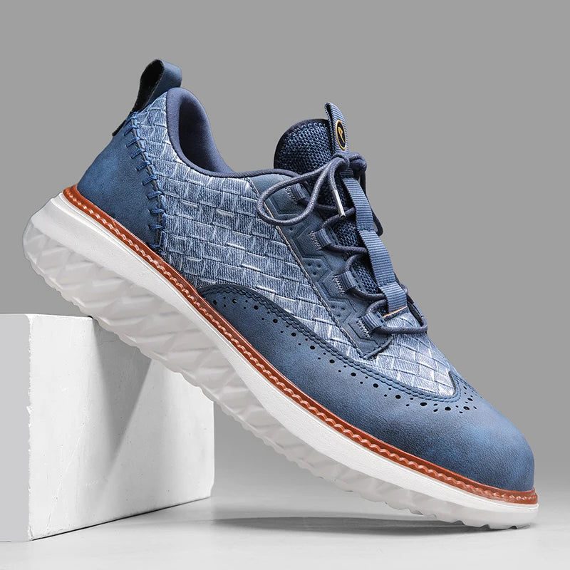 Sneaker in Pelle da Uomo Suola a Contrasto