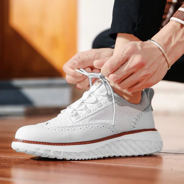 Sneaker in Pelle da Uomo Suola a Contrasto — foto 12