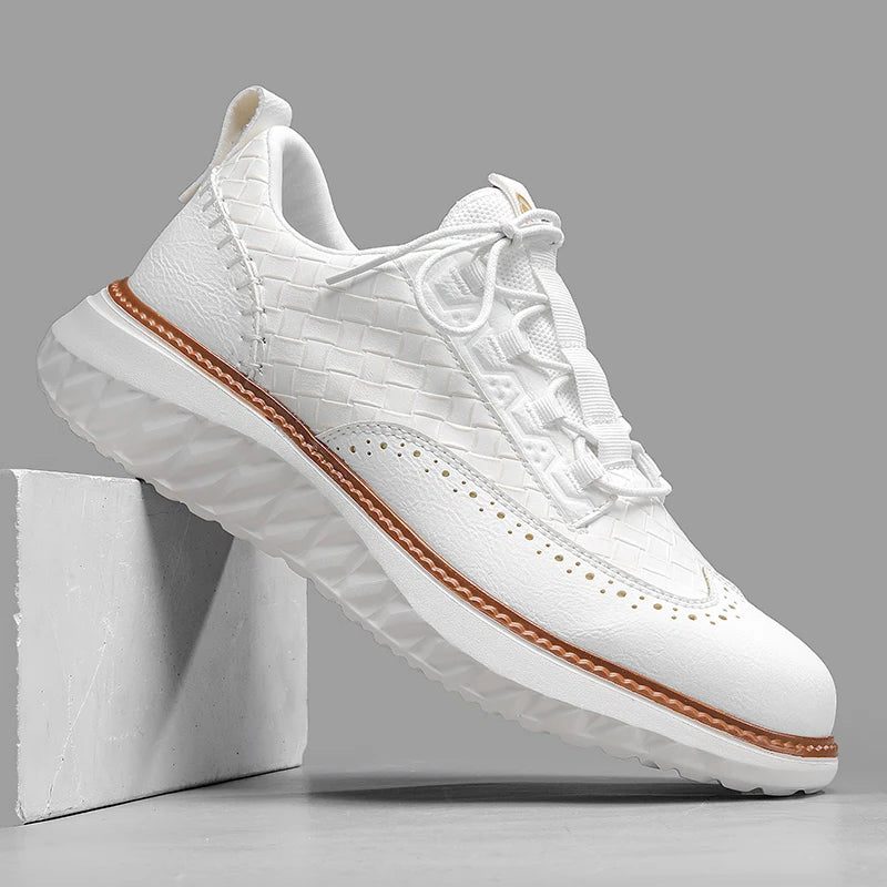 Sneaker in Pelle da Uomo Suola a Contrasto — foto 2