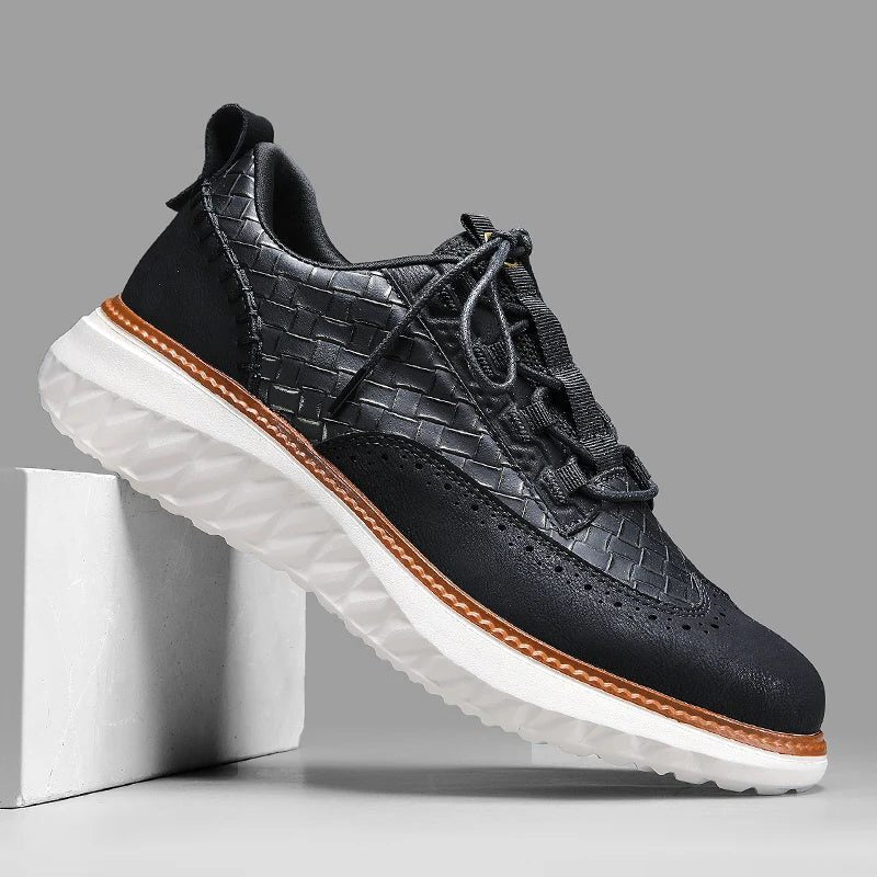 Sneaker in Pelle da Uomo Suola a Contrasto — foto 3
