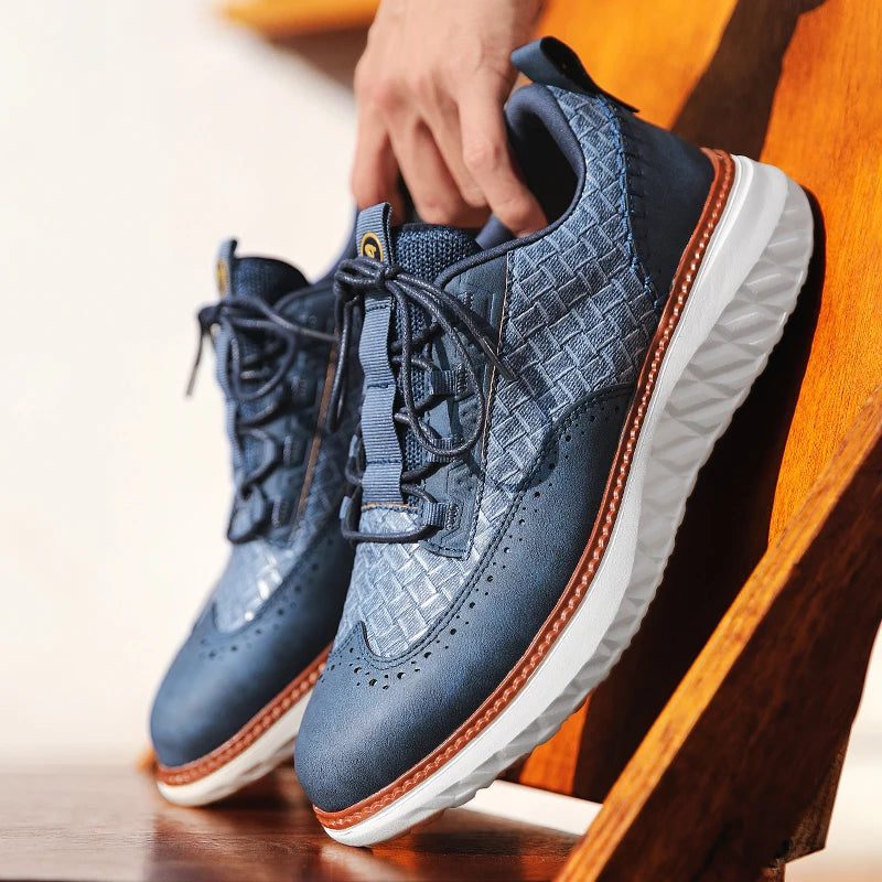 Sneaker in Pelle da Uomo Suola a Contrasto — foto 4
