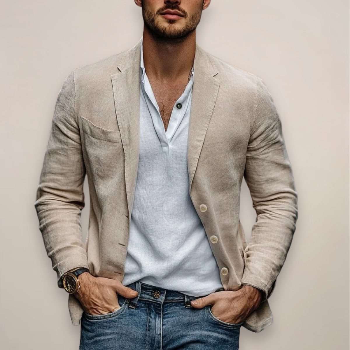 Blazer da Uomo Leggero e Abbottonato