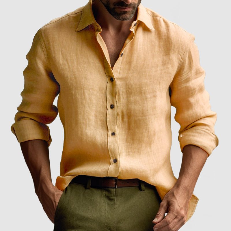 Camicia Naturale da Uomo Maniche Lunghe