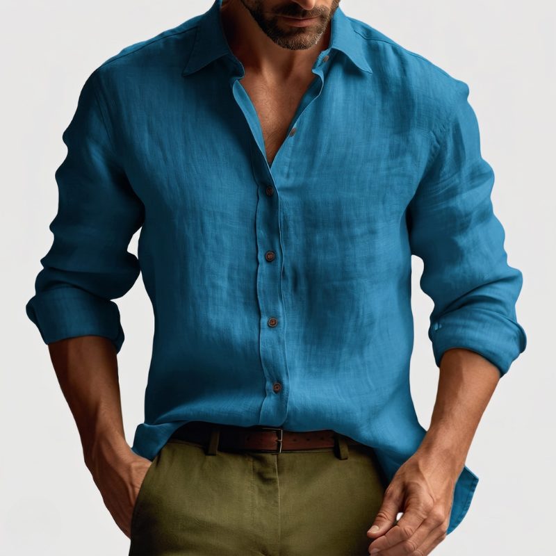 Camicia Naturale da Uomo Maniche Lunghe — foto 5