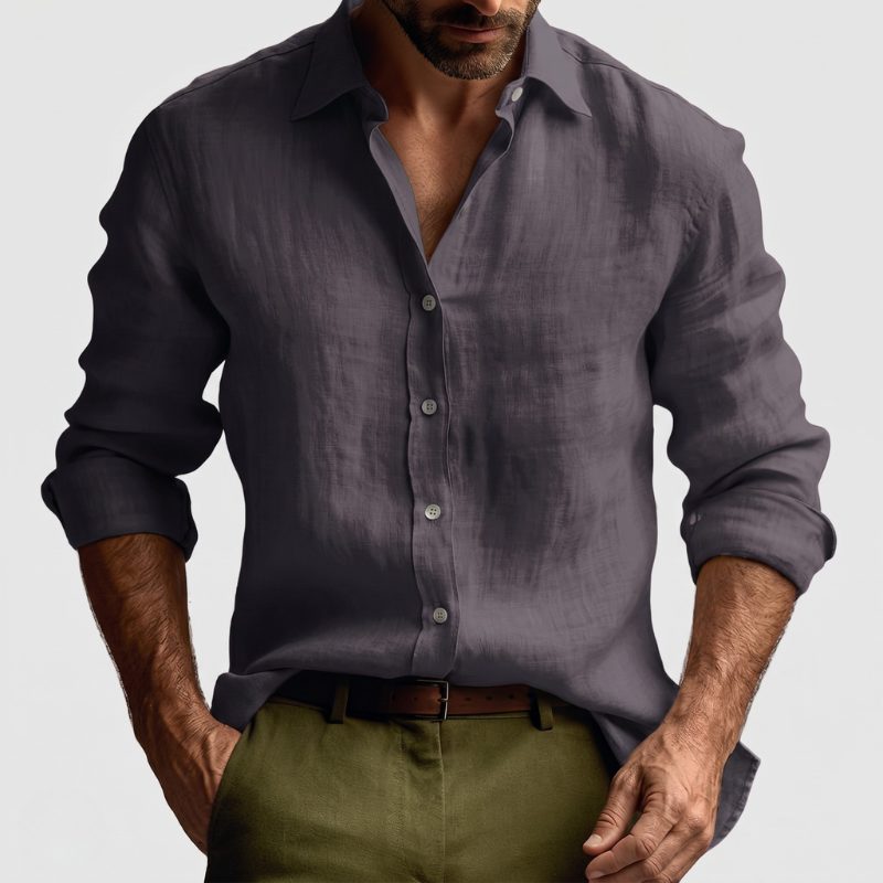 Camicia Naturale da Uomo Maniche Lunghe — foto 7