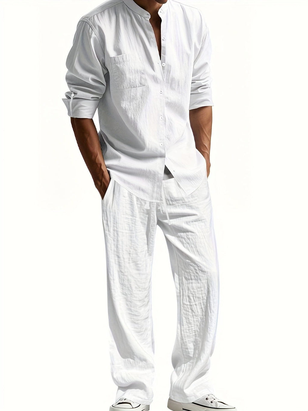 Set Camicia e Pantaloni da Uomo Manica a Tre Quarti