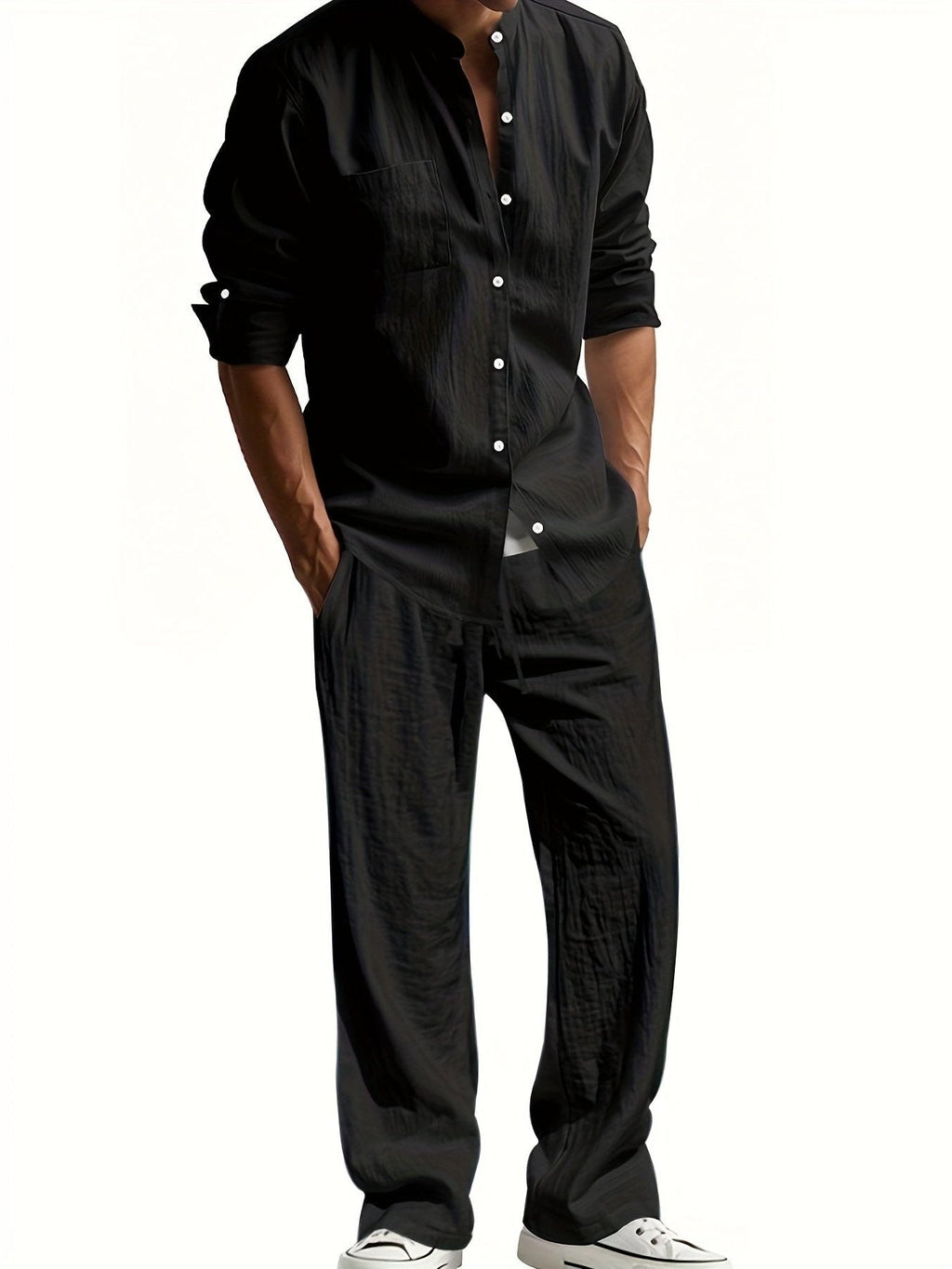 Set Camicia e Pantaloni da Uomo Manica a Tre Quarti — foto 3