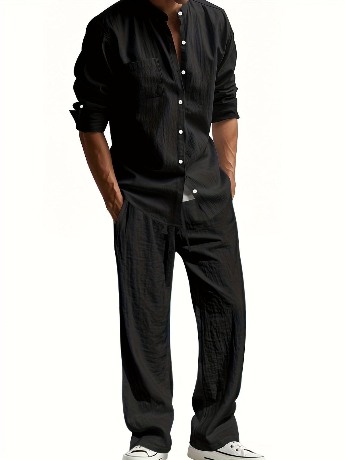 Set Camicia e Pantaloni da Uomo Manica a Tre Quarti — foto 3