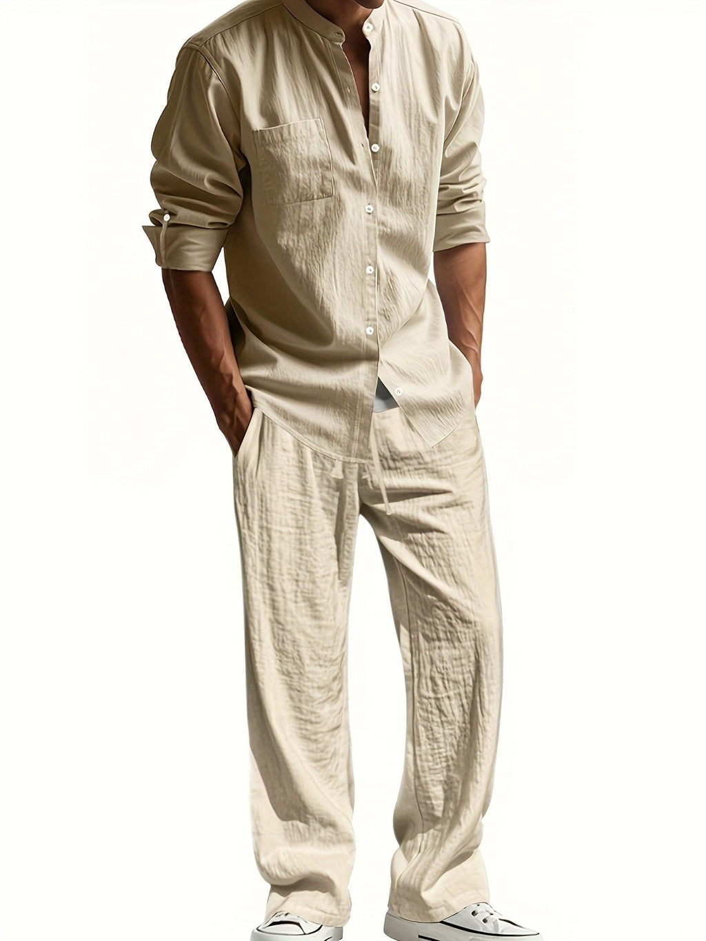 Set Camicia e Pantaloni da Uomo Manica a Tre Quarti — foto 5
