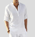Henley da Uomo in Lino Maniche 3/4