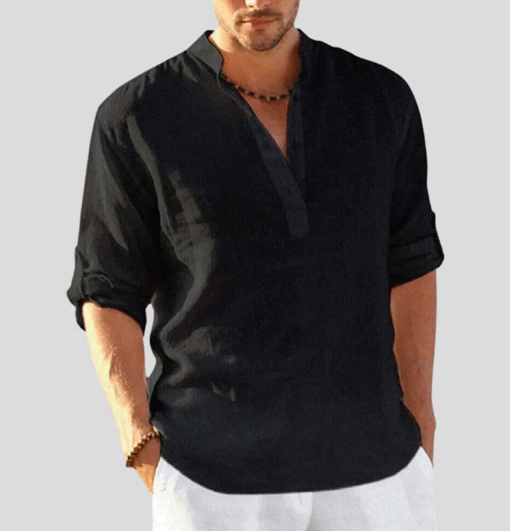 Henley da Uomo in Lino Maniche 3/4 — foto 4
