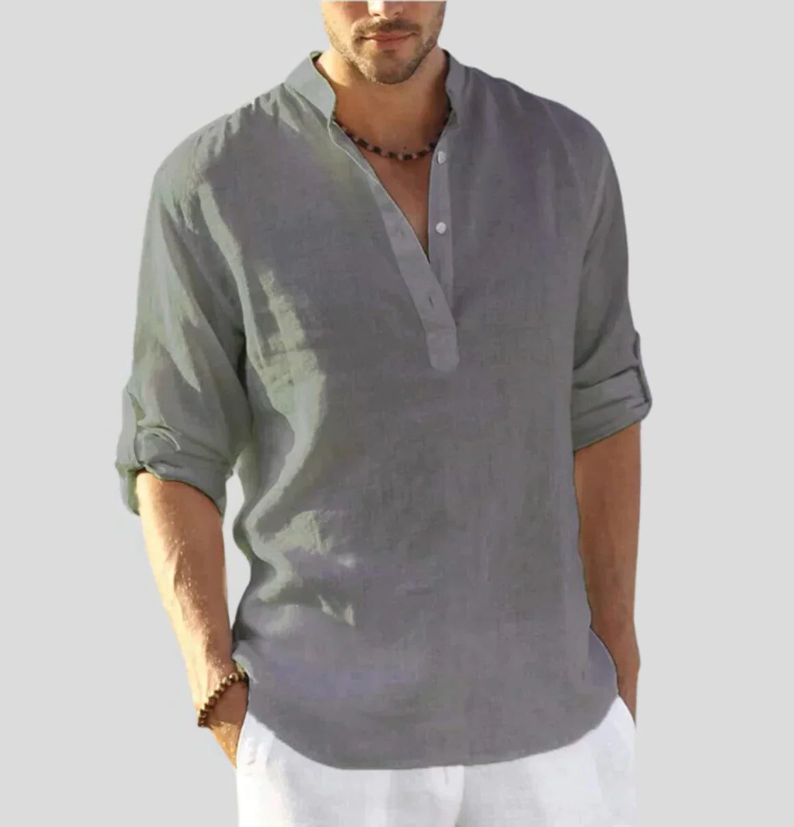 Henley da Uomo in Lino Maniche 3/4 — foto 5