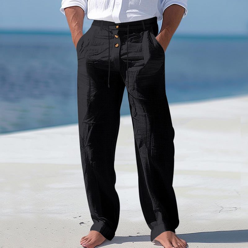 Pantaloni Vita Alta da Uomo Gamba Dritta — foto 10
