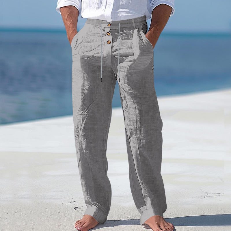 Pantaloni Vita Alta da Uomo Gamba Dritta — foto 11